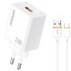 МЗП Amaya E79D 2.4A (1USB-A) + кабель USB to Type-C White