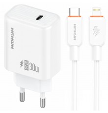 МЗП Amaya E76D PD30W (1USB-C) + кабель Type-C to Type-C White