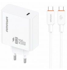 МЗП Amaya E73S PD120W (1USB-C) + кабель Type-C to Type-C White