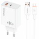 МЗП Amaya E72D PD67W+QC3.0 (1USB-A/1C) + кабель USB to Type-C White