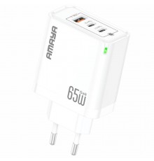 МЗП Amaya E102T PD65W+QC3.0 GaN (1USB-A/2C) White