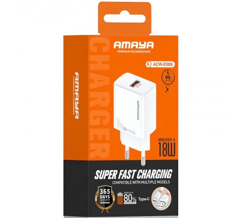 МЗП Amaya E59S QC3.0 18W (1USB-A) White