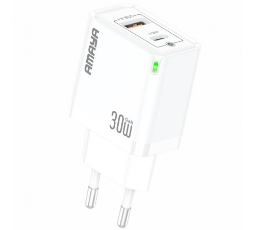 МЗП Amaya E46D PD30W+QC3.0 GaN (1USB-A/1C) White