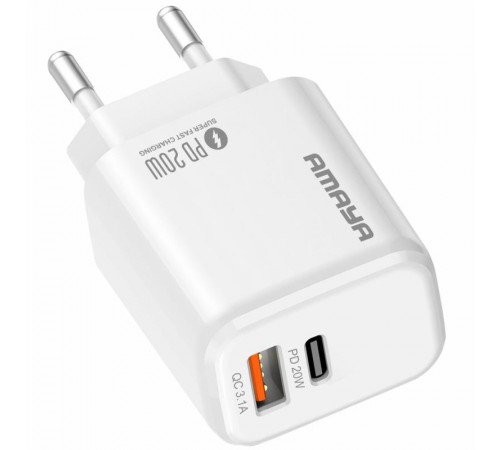 МЗП Amaya E43D PD20W (1USB-A/1C) White