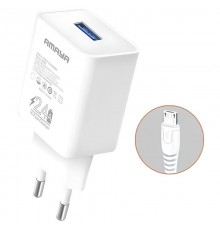 МЗП Amaya M3 2.4A (1USB-A) + кабель USB to MicroUSB White