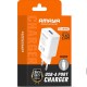 МЗП Amaya M3 2.4A (1USB-A) + кабель USB to MicroUSB White