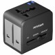 Сетевой універсальний перехідник Amaya X10W 10W + 1USB-A/1C Black