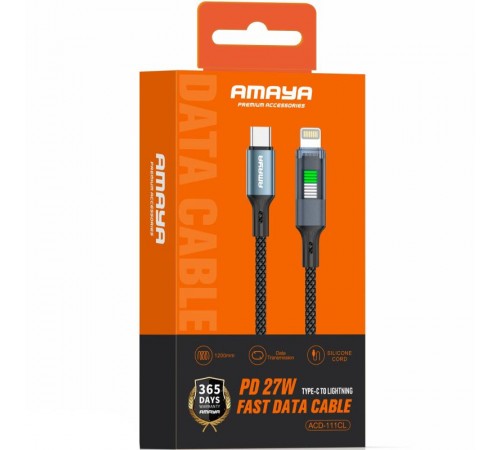 Дата кабель Amaya 111CL Type-C to Lightning 27W (1.2m) Black