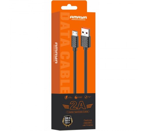 Дата кабель Amaya M77 USB to MicroUSB 2A (1m) Black