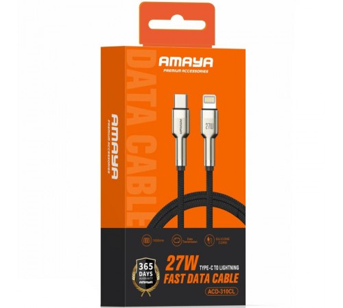 Дата кабель Amaya 310CL Type-C to Lightning 27W (1m) Brown