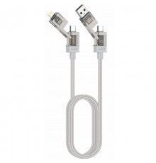 Дата кабель Amaya ACD-390 4in1 Type-C to Lightning/Type-C to USB 240W (1m) Biege