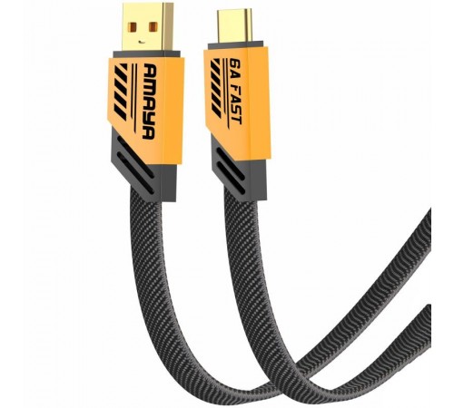 Дата кабель Amaya C33 USB to Type-C 6A (1.2m) Yellow
