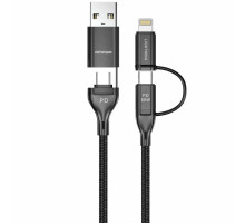 Дата кабель Amaya ACD-X28 4in1 Type-C to USB/Type-C to Lightning 60W (1m) Black
