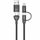 Дата кабель Amaya ACD-X28 4in1 Type-C to USB/Type-C to Lightning 60W (1m) Black