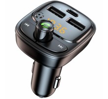 АЗП FM модулятор Amaya ACC-T02 PD30W (2USB-A/1C) Black