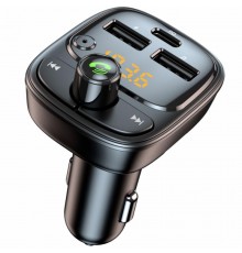 АЗП FM модулятор Amaya ACC-T02 PD30W (2USB-A/1C) Black