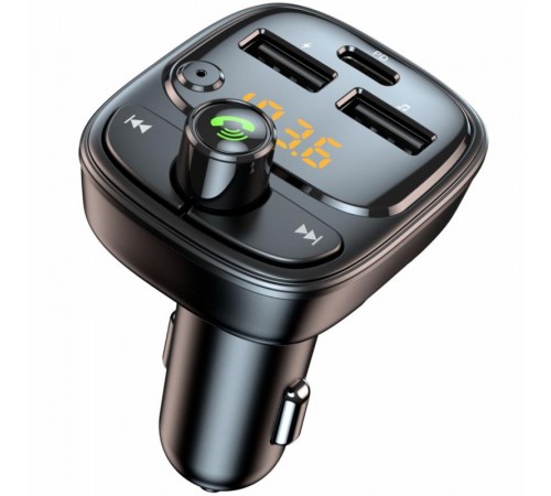 АЗП FM модулятор Amaya ACC-T02 PD30W (2USB-A/1C) Black