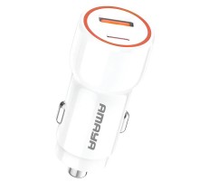 АЗП Amaya ACC-04 PD22.5W+QC3.0 (1USB-A/1C) White