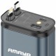 АЗП Amaya ACC-CL11 PD57.5W+QC3.0 (1USB-A/1C) with retractable cable Type-C + Lightning Gray