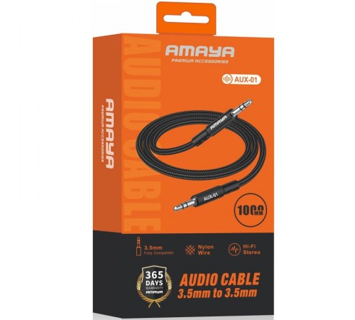 Аудіо кабель Aux Amaya AUX-01 (1m) Black