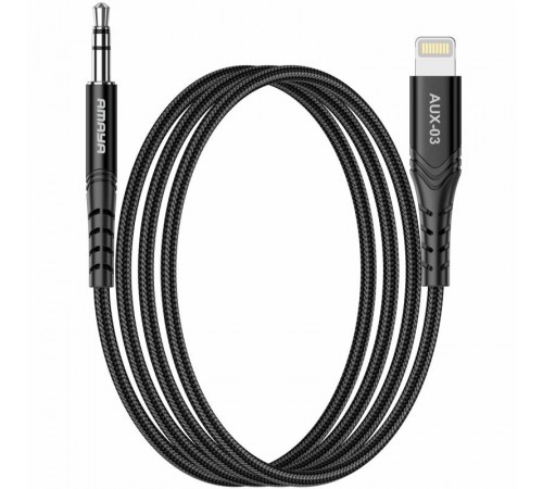 Аудіо кабель Aux Amaya AUX-03 (Lightning to AUX 3.5mm) (1m) Black