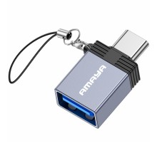 Перехідник Amaya 01UC Type-C Male to USB Female USB3.0 Grey