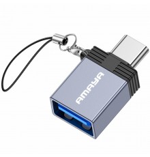 Перехідник Amaya 01UC Type-C Male to USB Female USB3.0 Grey