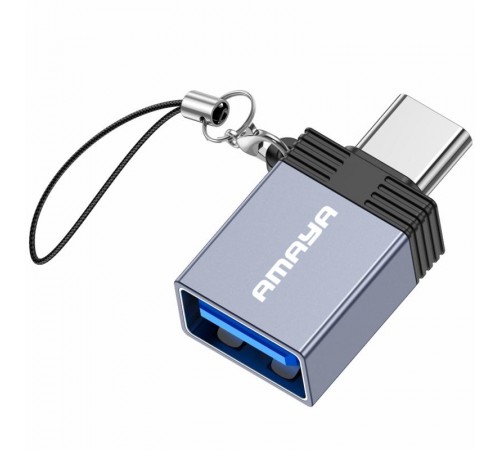 Перехідник Amaya 01UC Type-C Male to USB Female USB3.0 Grey