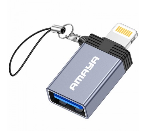 Перехідник Amaya 01UL Lightning Male to USB Female USB3.0 Grey
