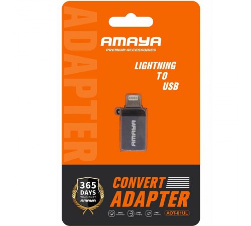 Перехідник Amaya 01UL Lightning Male to USB Female USB3.0 Grey