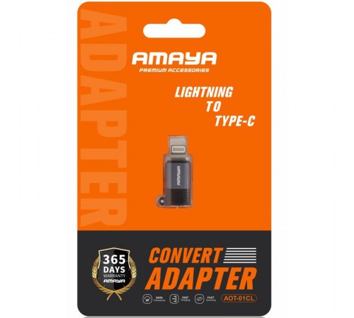 Перехідник Amaya 01CL Lightning Male to Type-C Female Grey
