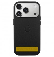 Чохол шкіряний Leather Case (AA) with MagSafe and Animation для Apple iPhone 17 (6.3") Black