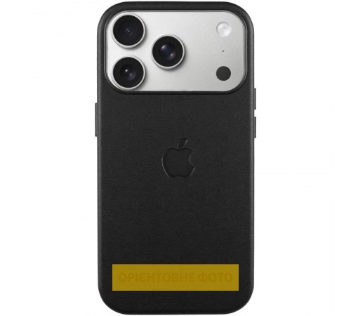 Чохол шкіряний Leather Case (AA) with MagSafe and Animation для Apple iPhone 17 (6.3") Black