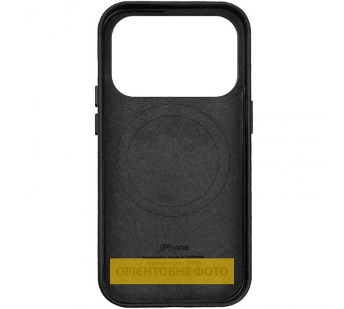 Чохол шкіряний Leather Case (AA) with MagSafe and Animation для Apple iPhone 17 (6.3") Black