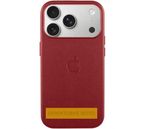 Чохол шкіряний Leather Case (AA) with MagSafe and Animation для Apple iPhone 17 (6.3") Crimson