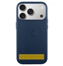 Чохол шкіряний Leather Case (AA) with MagSafe and Animation для Apple iPhone 17 (6.3") Dark Blue