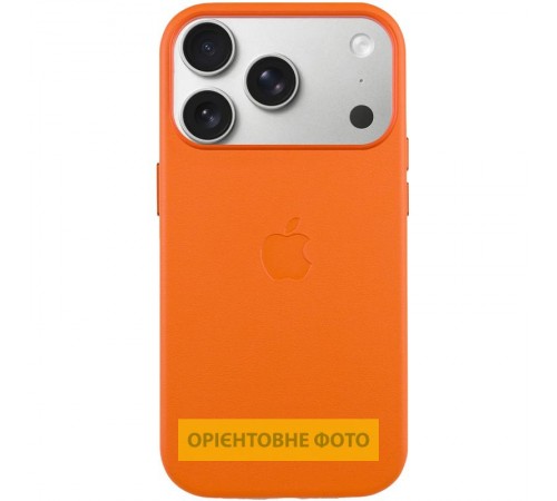 Чохол шкіряний Leather Case (AA) with MagSafe and Animation для Apple iPhone 17 (6.3") Orange