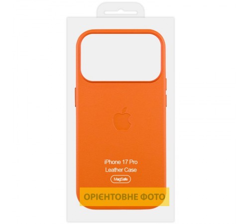 Чохол шкіряний Leather Case (AA) with MagSafe and Animation для Apple iPhone 17 (6.3") Orange