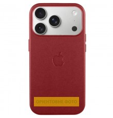Чохол шкіряний Leather Case (AA) with MagSafe and Animation для Apple iPhone 17 Air (6.5") Crimson