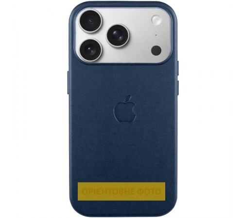 Чохол шкіряний Leather Case (AA) with MagSafe and Animation для Apple iPhone 17 Air (6.5") Dark Blue