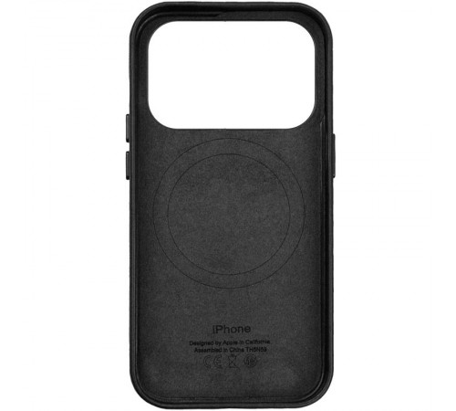 Чохол шкіряний Leather Case (AA) with MagSafe and Animation для Apple iPhone 17 Pro (6.3") Black