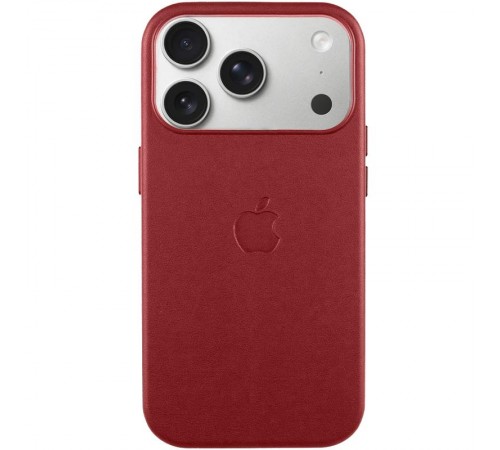 Чохол шкіряний Leather Case (AA) with MagSafe and Animation для Apple iPhone 17 Pro Max (6.9") Crimson