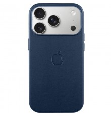 Чохол шкіряний Leather Case (AA) with MagSafe and Animation для Apple iPhone 17 Pro Max (6.9") Dark Blue