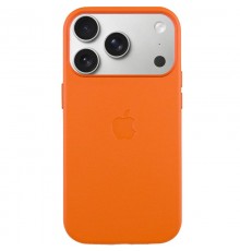 Чохол шкіряний Leather Case (AA) with MagSafe and Animation для Apple iPhone 17 Pro Max (6.9") Orange