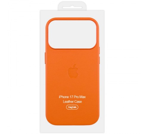 Чохол шкіряний Leather Case (AA) with MagSafe and Animation для Apple iPhone 17 Pro Max (6.9") Orange
