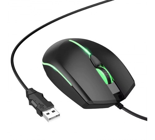 Дротова миша Hoco GM37 Wonderful Gaming Luminous Black