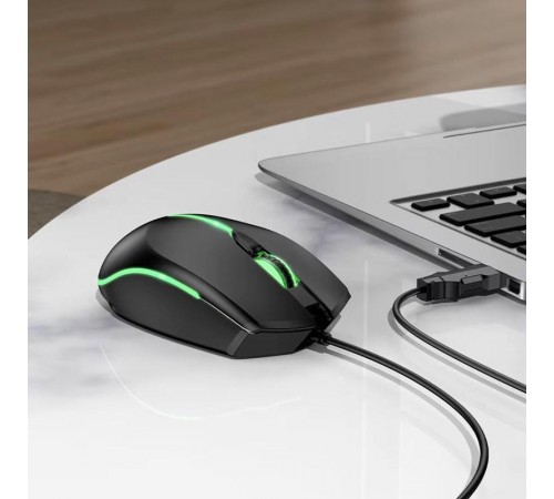 Дротова миша Hoco GM37 Wonderful Gaming Luminous Black