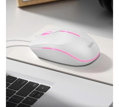 Дротова миша Hoco GM37 Wonderful Gaming Luminous White