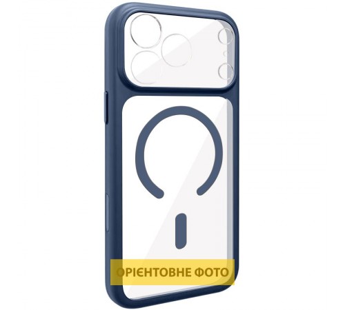 Чохол TPU GETMAN Moon Clear with MagSafe для Apple iPhone 12 (6.1") Blue