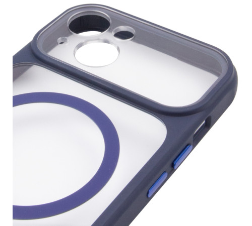 Чохол TPU+PC GETMAN Moon Clear with MagSafe для Apple iPhone 14 (6.1") Blue